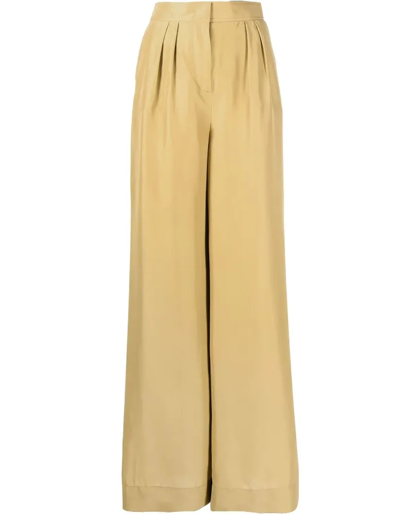 Alberta Ferretti Seidenhose mit weitem Bein - Nude Nude