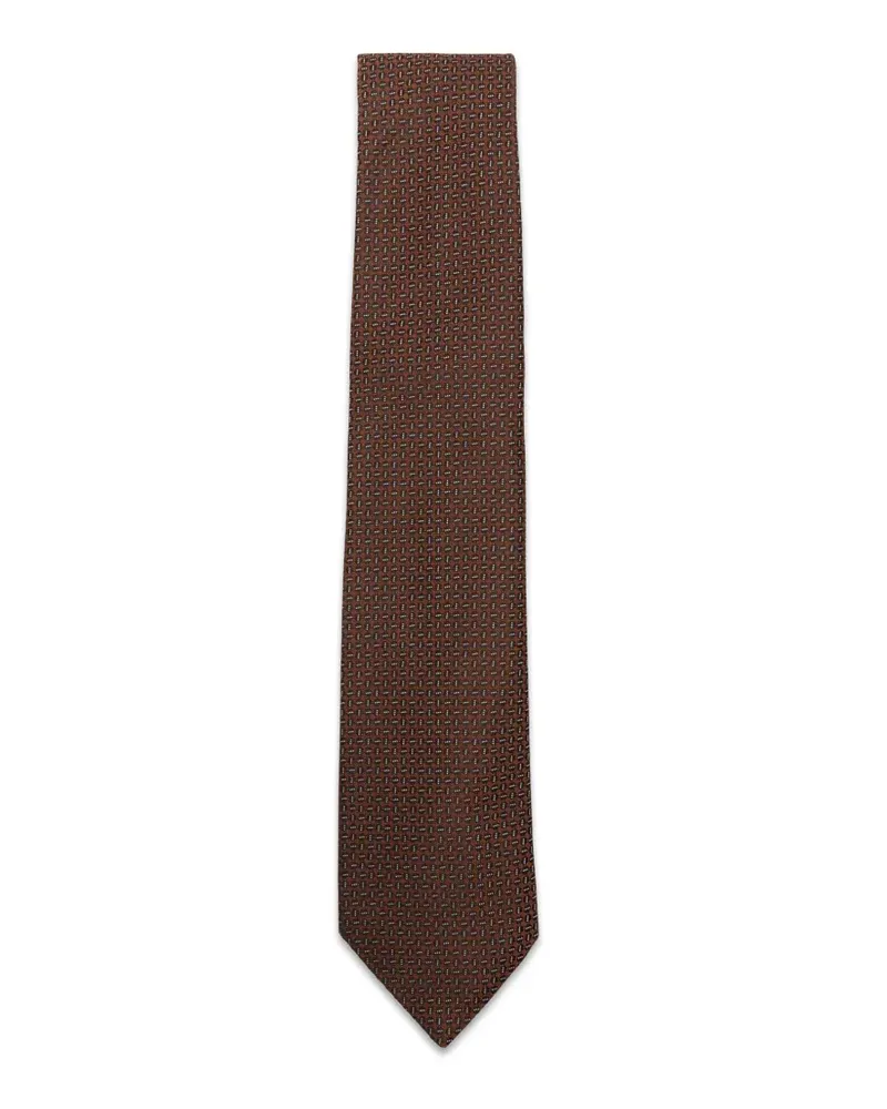 Canali Geometrisch gemusterte Krawatte - Braun Braun