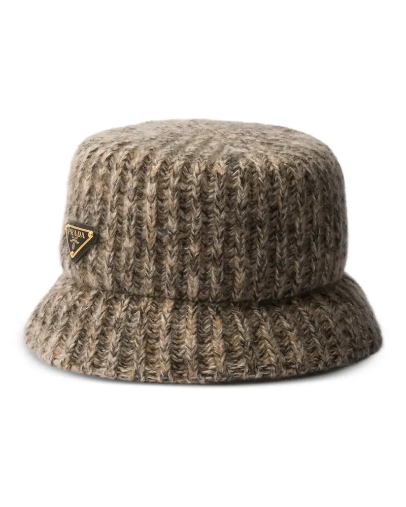 Prada Fischerhut mit Logo-Detail - Braun Braun