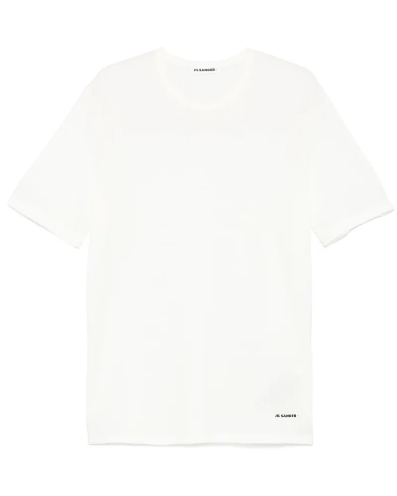 Jil Sander T-Shirt aus Baumwollkrepp - Weiß Weiß