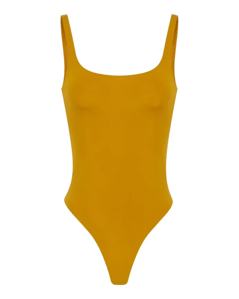 Elisabetta Franchi Body aus leichtem Krepp-Jersey - Gelb Gelb