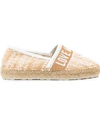 Moschino Espadrilles mit aufgesticktem Logo Nude