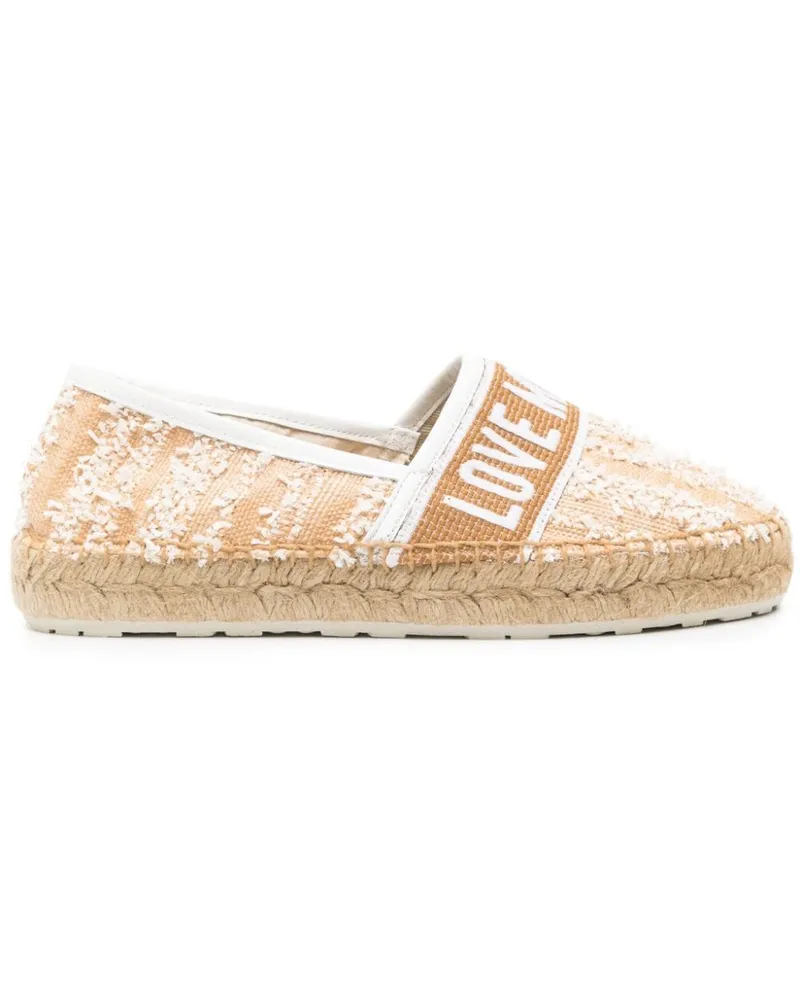 Moschino Espadrilles mit aufgesticktem Logo Nude