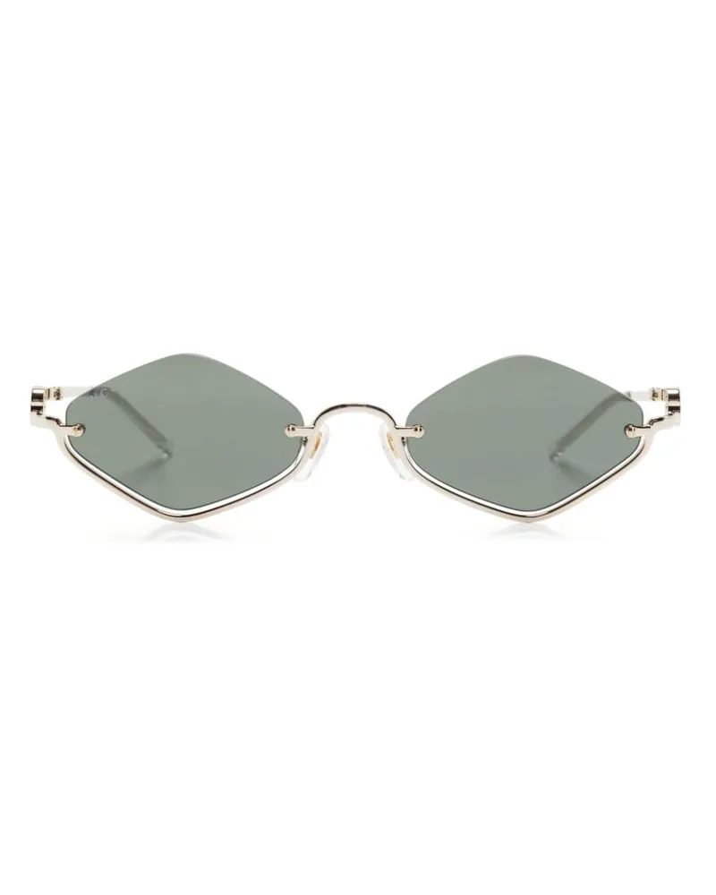 Gucci Sonnenbrille mit geometrischem Gestell - Gold Gold