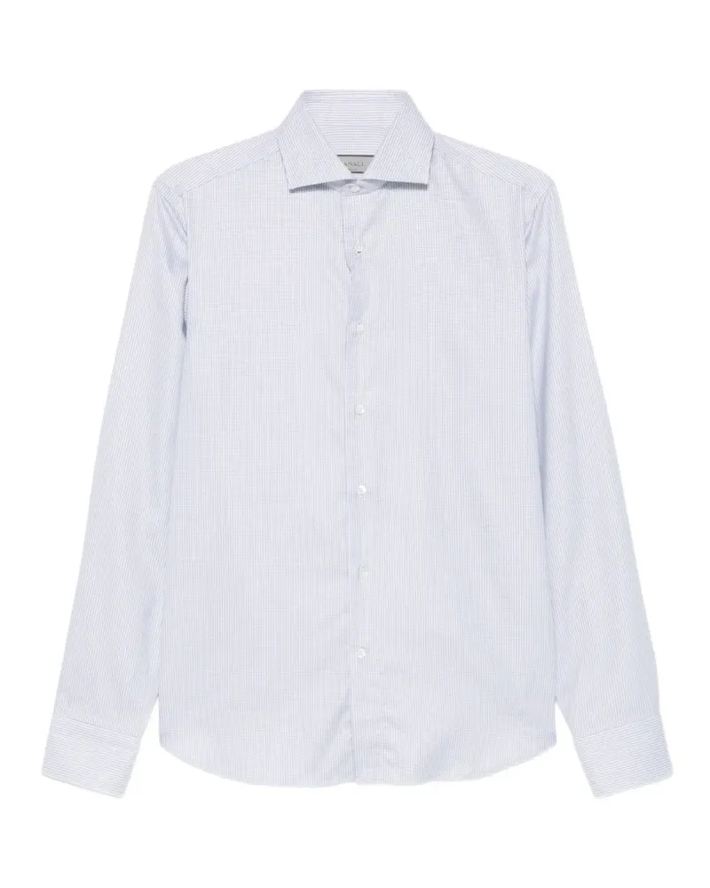 Canali micro-check long-sleeve shirt - Weiß Weiß