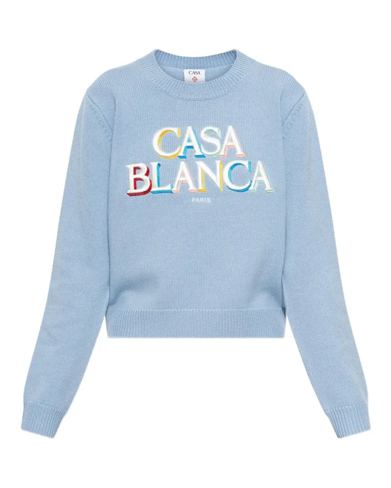 Casablanca Paris Pullover mit Logo-Stickerei - Blau Blau