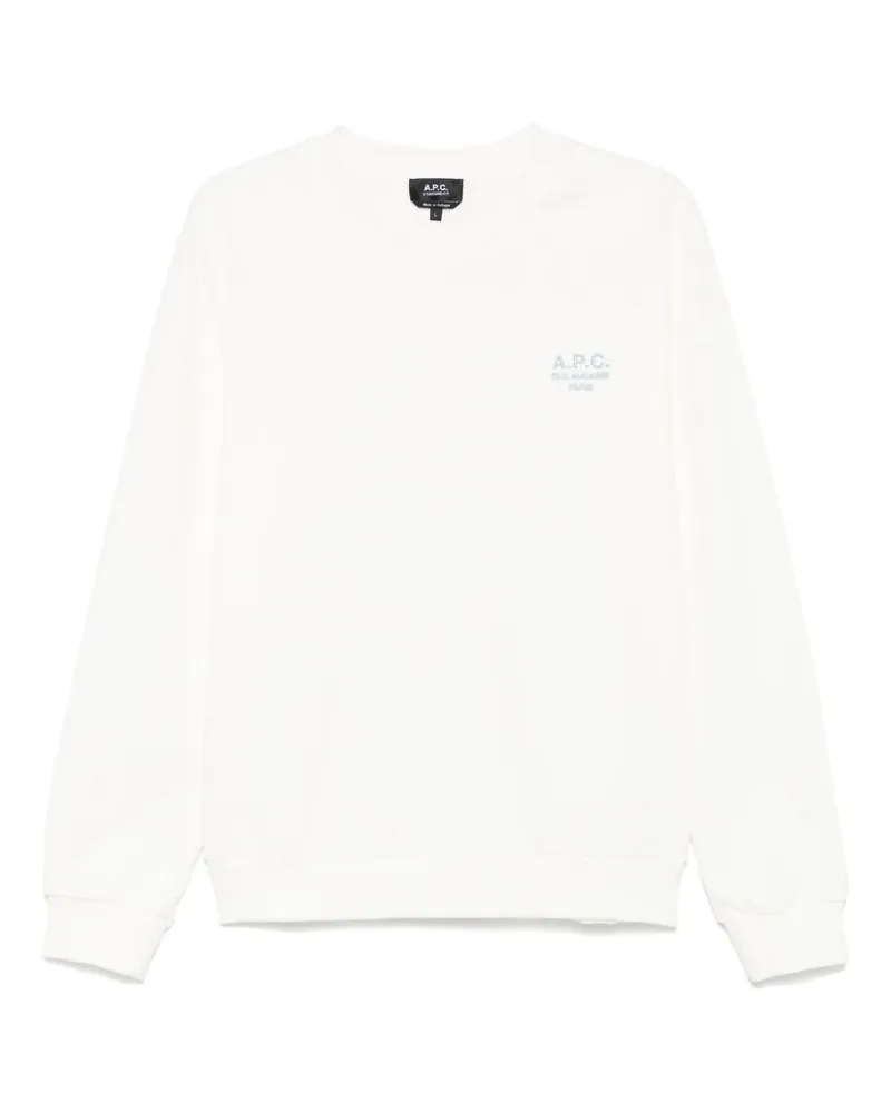 A.P.C. Sweatshirt mit Logo-Stickerei - Weiß Weiß