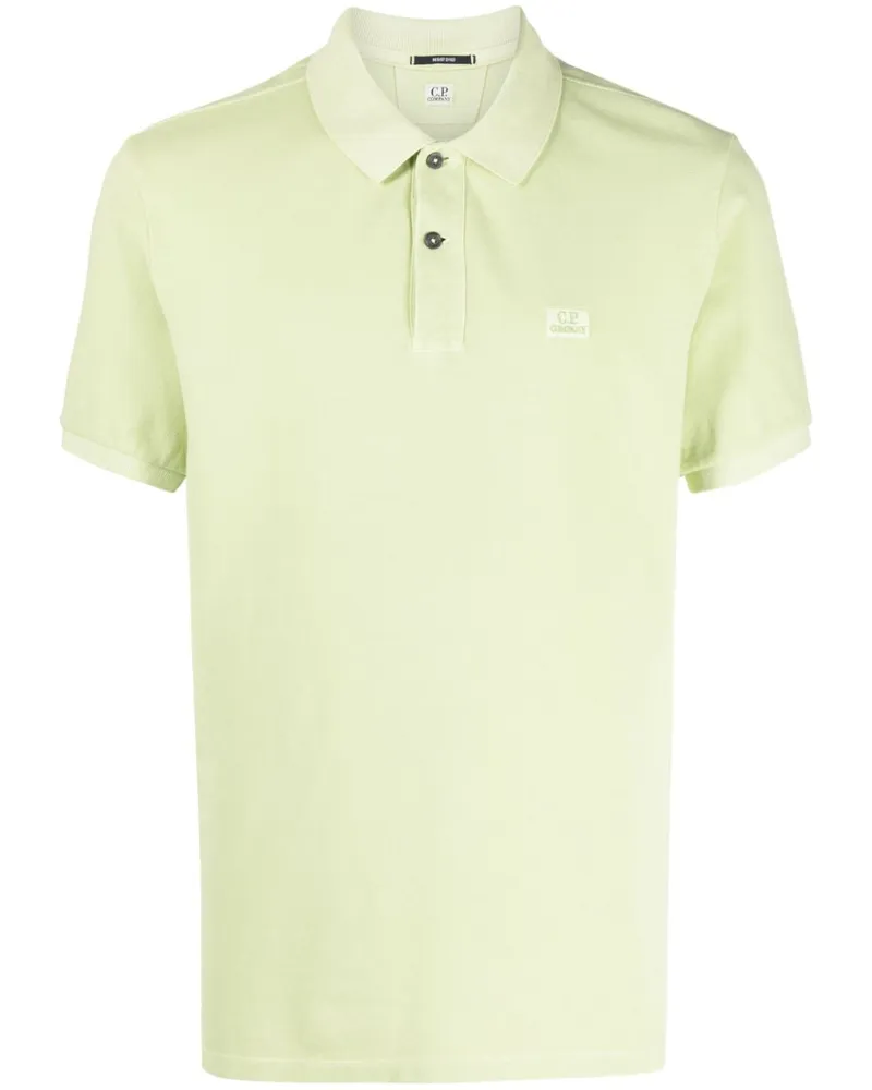 C.P. Company Pikee-Poloshirt mit Logo-Patch - Grün Grün