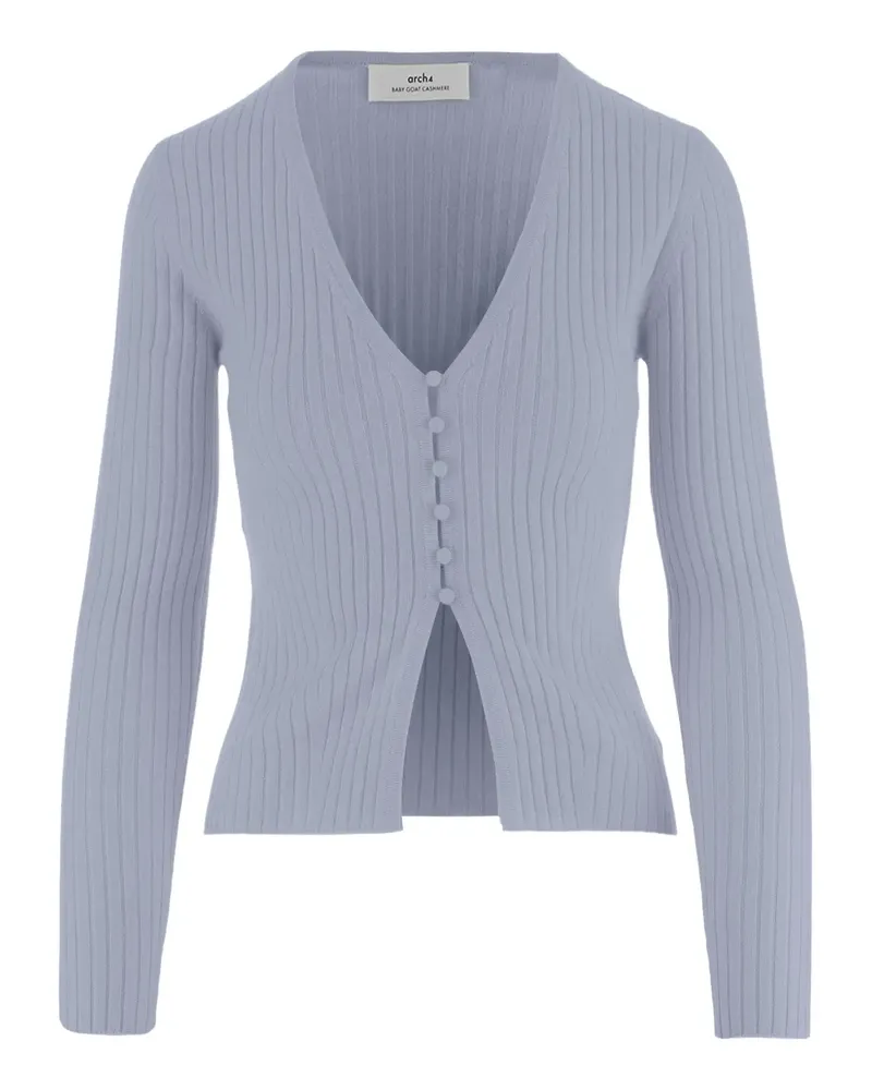 arch4 ribbed V-neck cardigan - Blau Blau