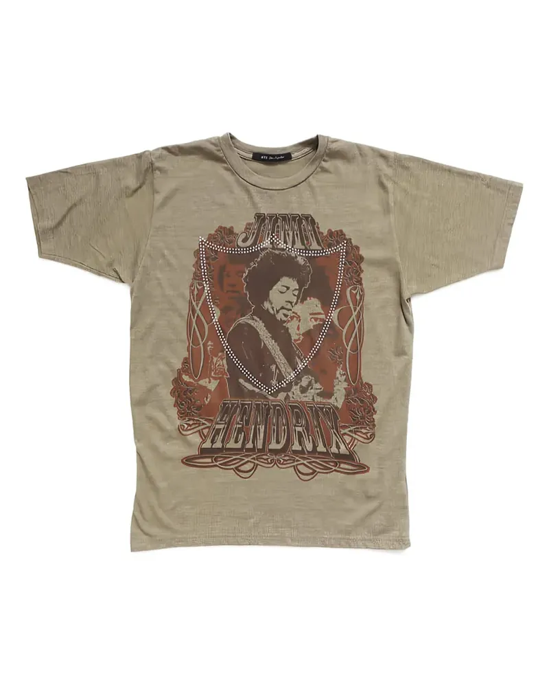 HTC Hollywood Trading Company Jimi Hendrix T-Shirt mit Print - Nude Nude
