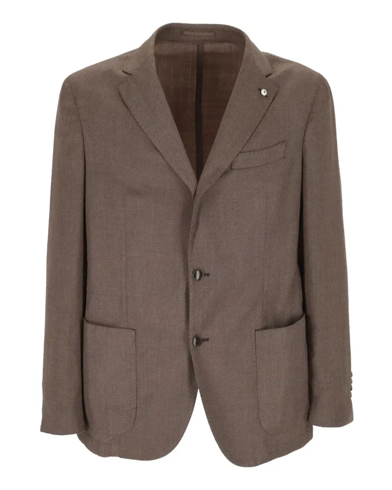 Luigi Bianchi Mantova herringbone-weave blazer - Braun Braun