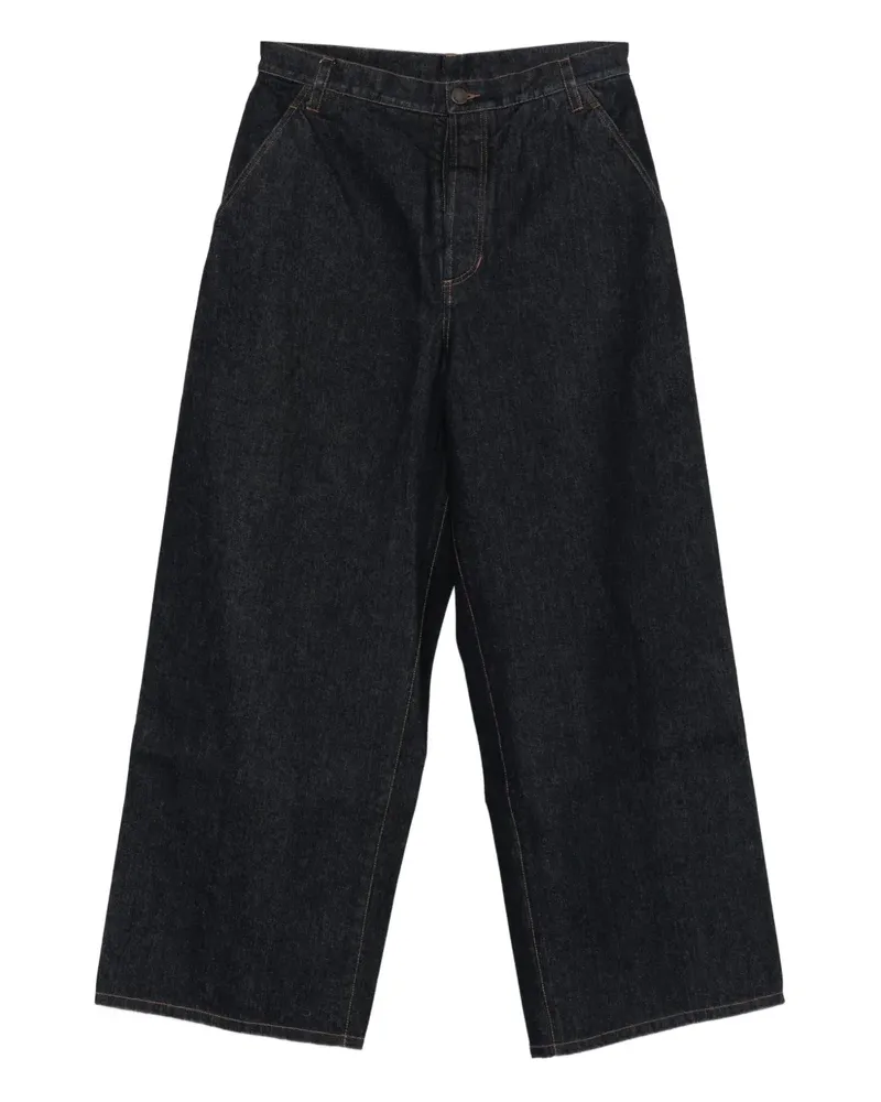 Uma Wang Jeans mit Logo-Patch - Blau Blau