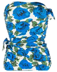 Philosophy Di Lorenzo Serafini Schulterfreies Top mit Blumen-Print Blau