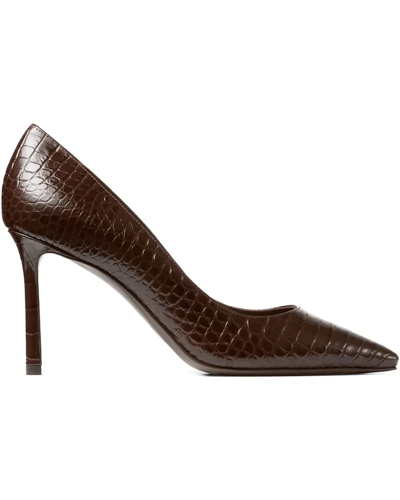Jimmy Choo Spitze Romy Pumps mit Kroko-Effekt 85mm - Braun Braun