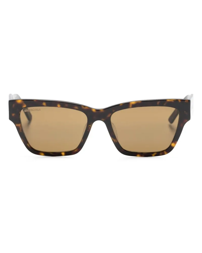 Balenciaga Brille in Schildpattoptik mit Logo-Print Braun