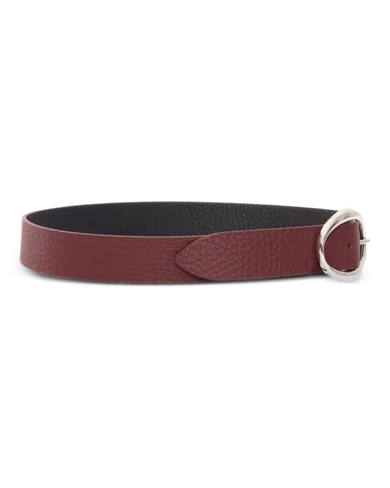 Orciani Double textured oval-buckle belt - Braun Braun