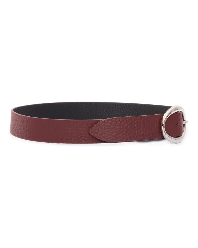 Orciani Double textured oval-buckle belt - Braun Braun