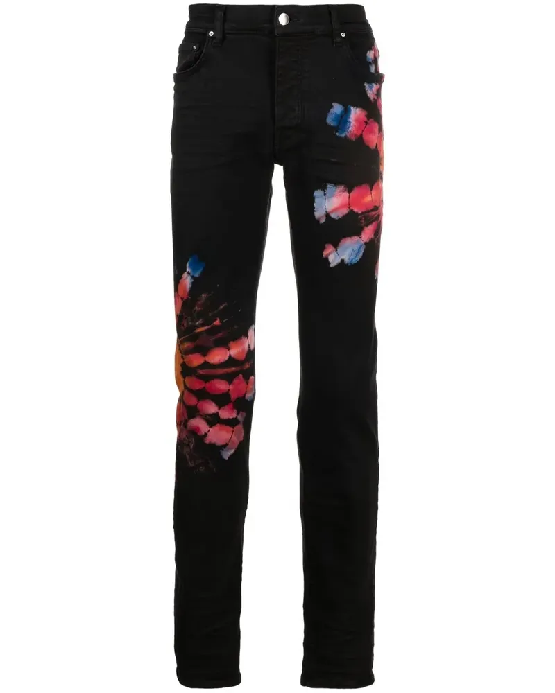Amiri Skinny-Jeans mit Batikmuster - Schwarz Schwarz