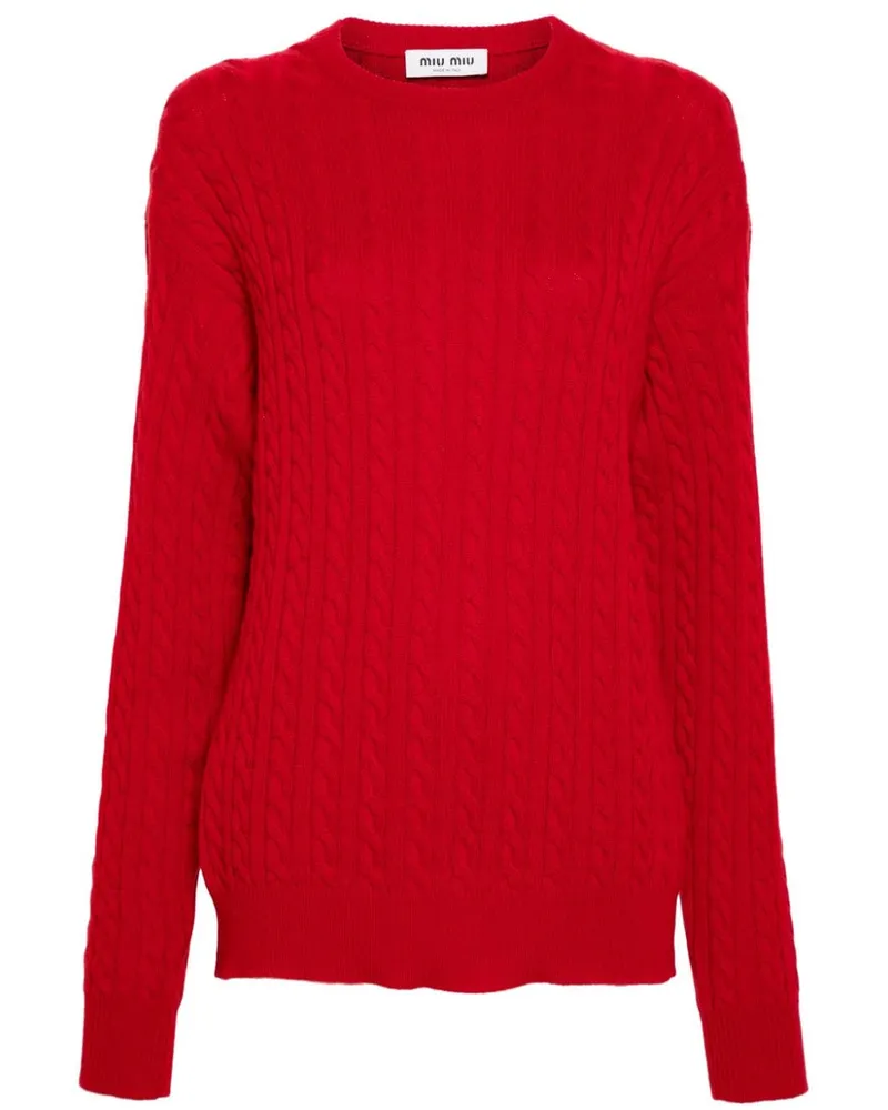 Miu Miu Pullover mit Zopfmuster - Rot Rot
