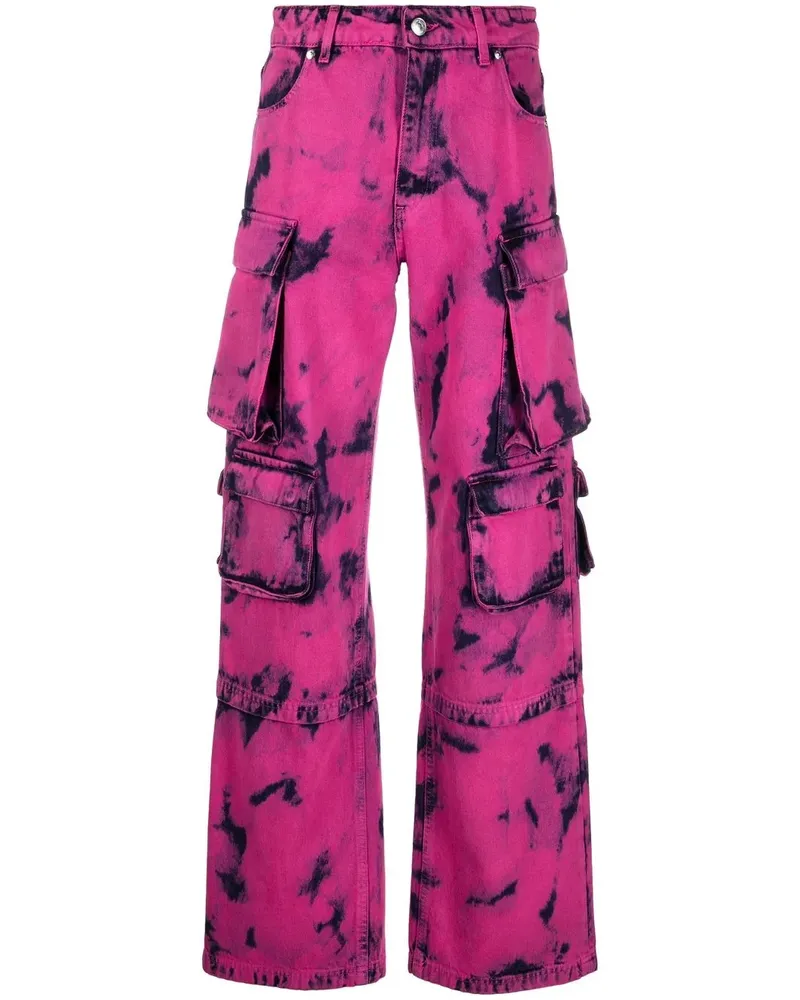 MSGM Zweifarbige Jeans mit Säuren - Rosa Rosa