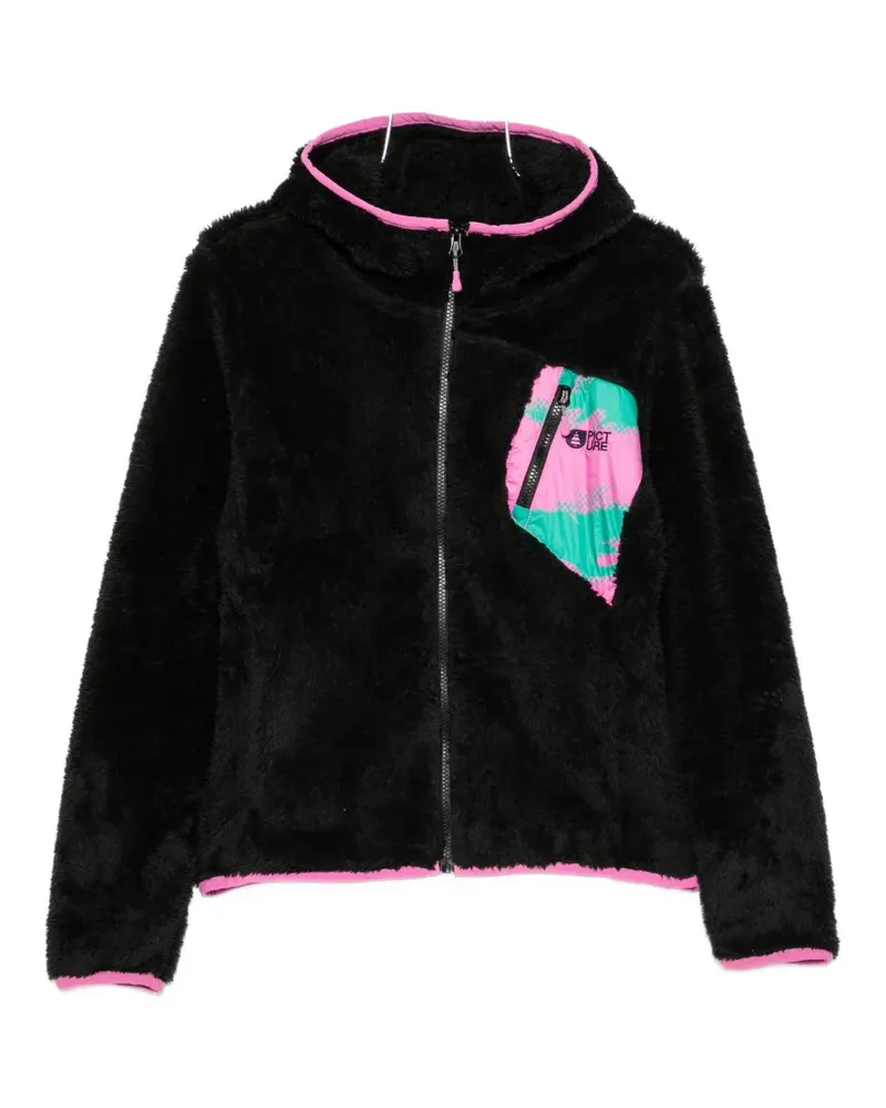Picture fleece zip-up hoodie - Schwarz Schwarz