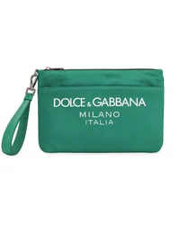 Dolce & Gabbana Clutch mit Logo-Print Grün