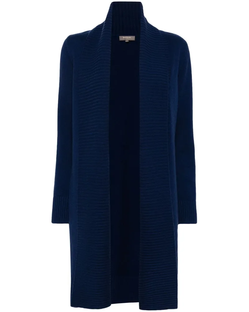 N.Peal Abbey Strickmantel aus Kaschmir - Blau Blau