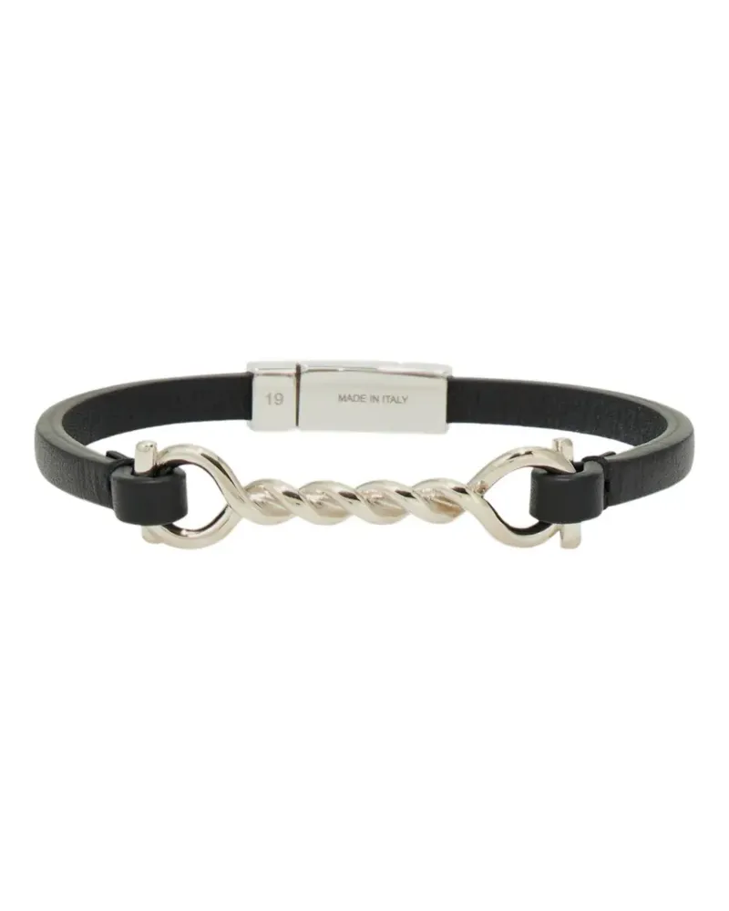 Ferragamo Gancini leather bracelet (18 cm) - Silber Silber