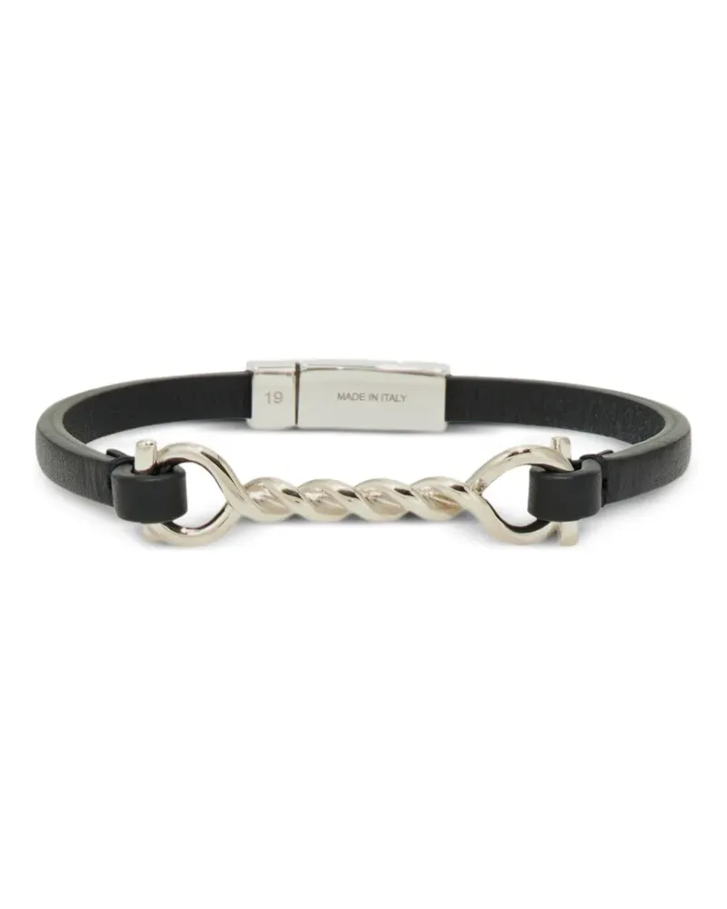 Ferragamo Gancini Lederarmband (18 cm) - Silber Silber