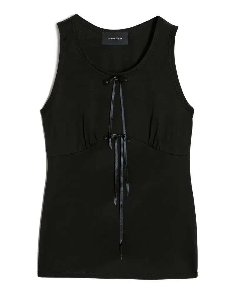 Simone Rocha bow-embellishment tank top - Schwarz Schwarz