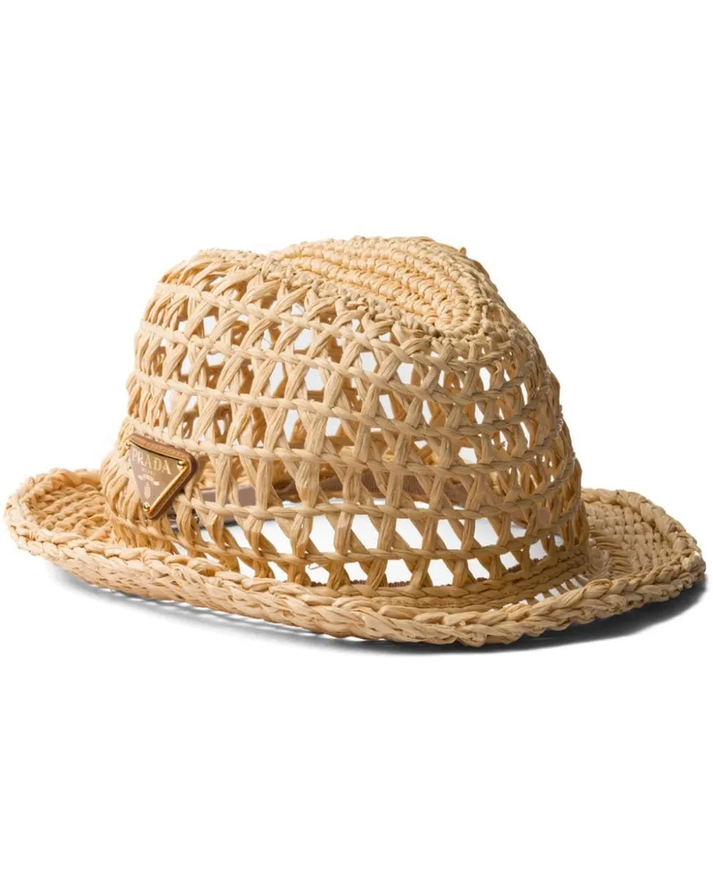 Prada Fedora mit Dreiecks-Logo - Nude Nude