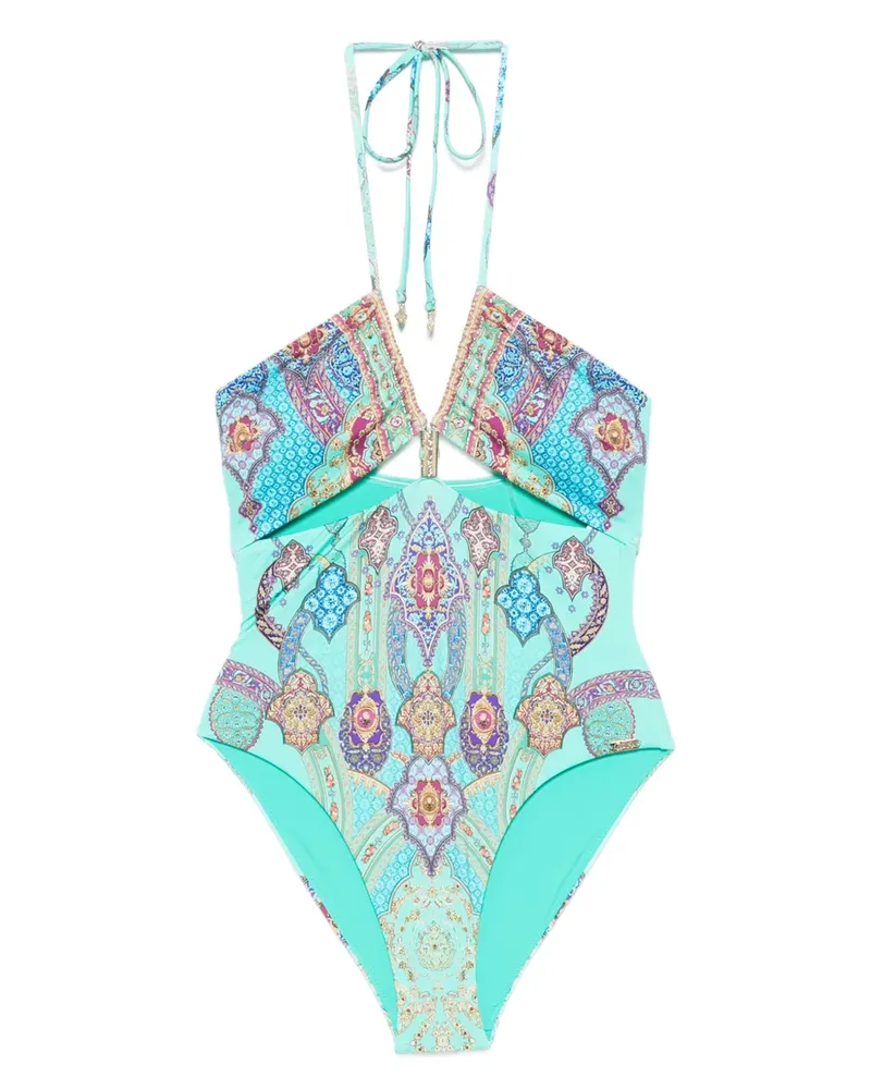 Camilla The Concubines Corridor Neckholder-Badeanzug - Blau Blau