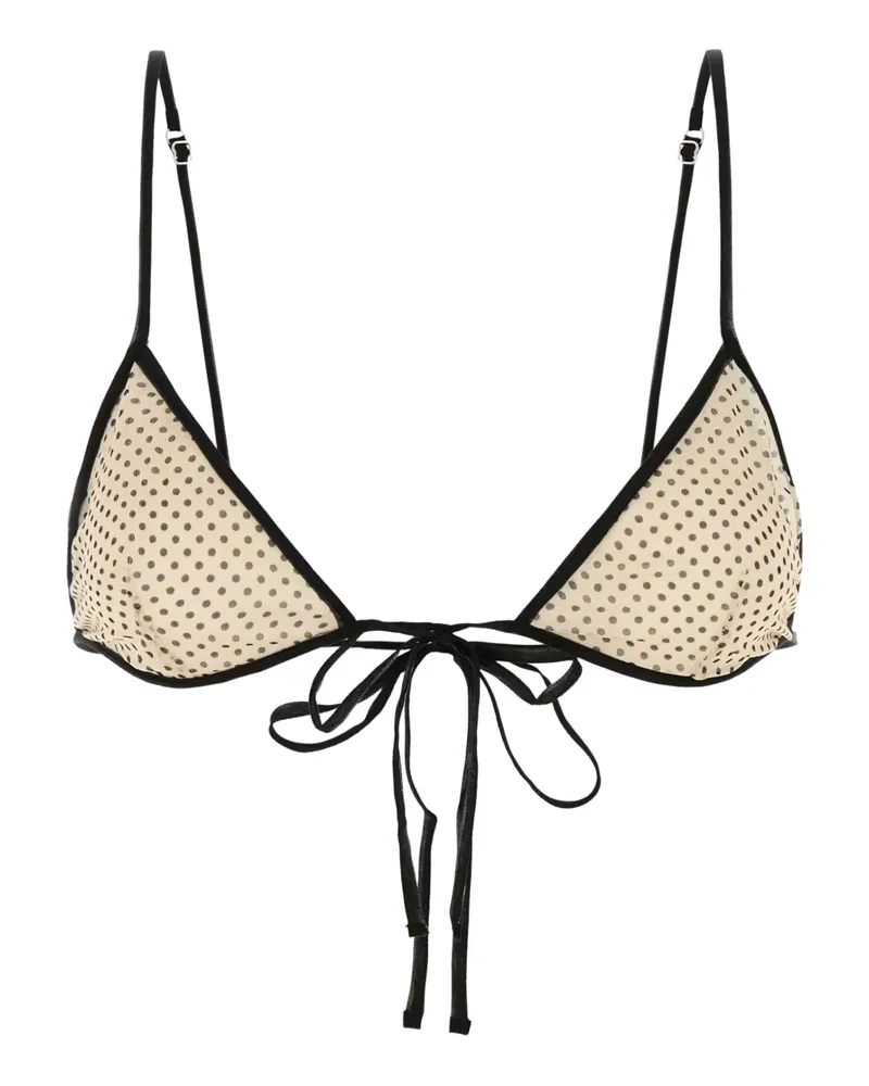 Prada printed chiffon bra - Nude Nude