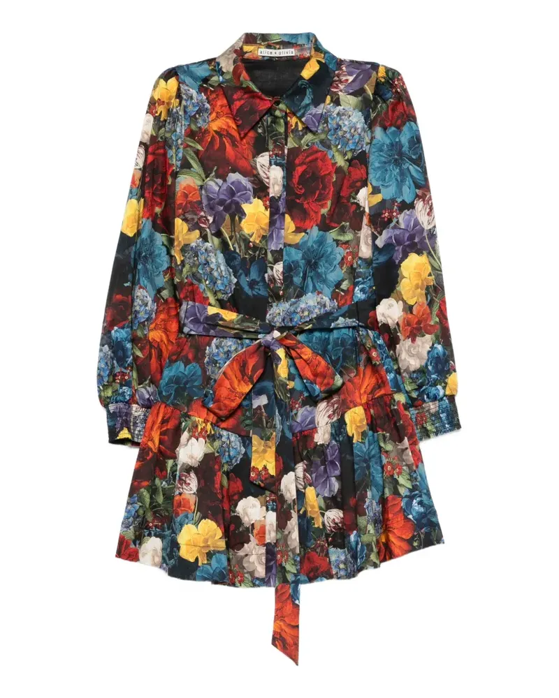 Alice + Olivia Lily Mini-Hemdkleid - Schwarz Schwarz