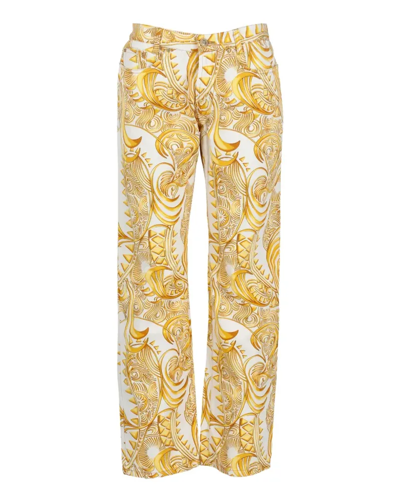 Versace Jeans Jeans mit Barock-Print - Weiß Weiß