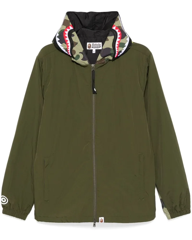 BAPE 1st Shark Kapuzenjacke mit Camouflage-Print - Grün Grün