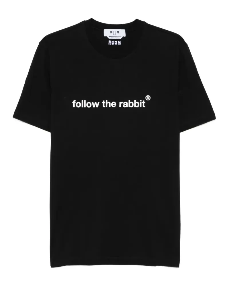 MSGM T-Shirt mit grafischem Print - Schwarz Schwarz