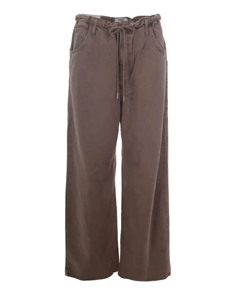 AGOLDE Shaw Wide-Leg-Jeans mit Kordelzug - Braun Braun