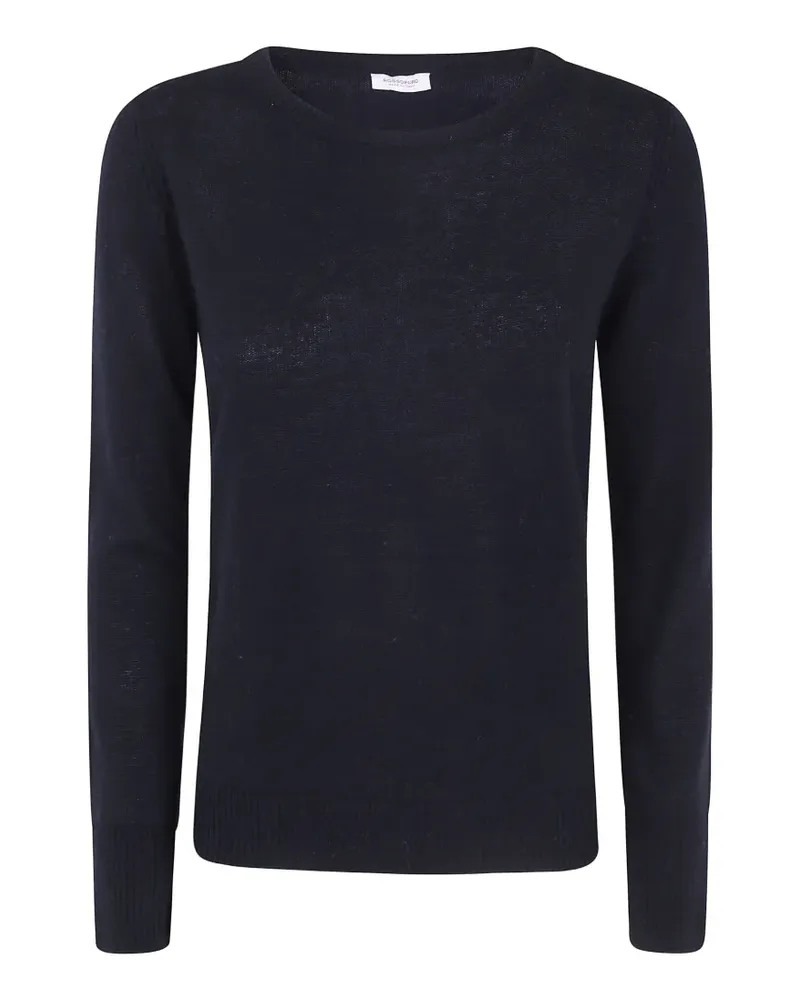 ROSSOPURO fine-knit crew-neck sweater - Schwarz Schwarz