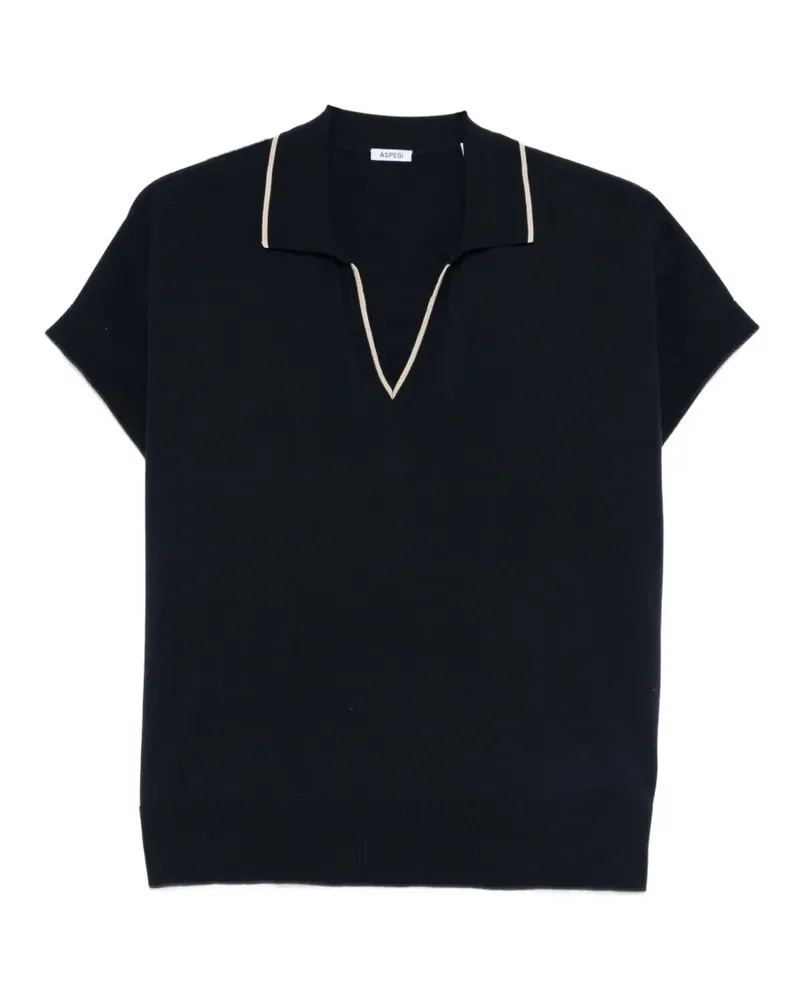 ASPESI Top mit V-Ausschnitt - Blau Blau
