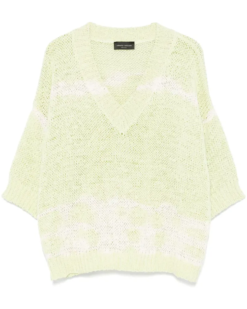Roberto Collina Grob gestrickter Pullover - Grün Grün