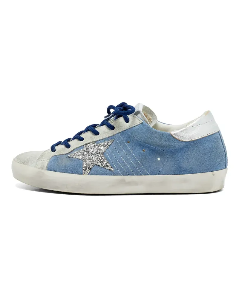 Golden Goose Superstar Sneakers mit Glitter-Stern - Blau Blau