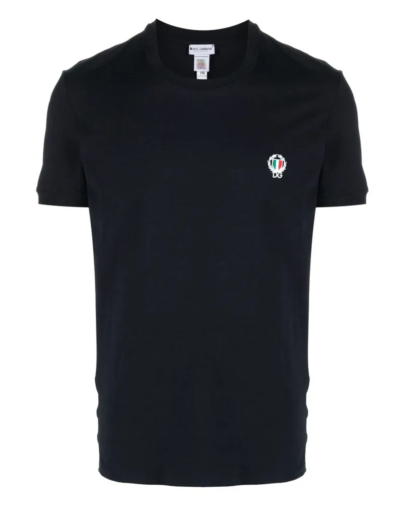 Dolce & Gabbana T-Shirt mit Logo-Stickerei - Blau Blau