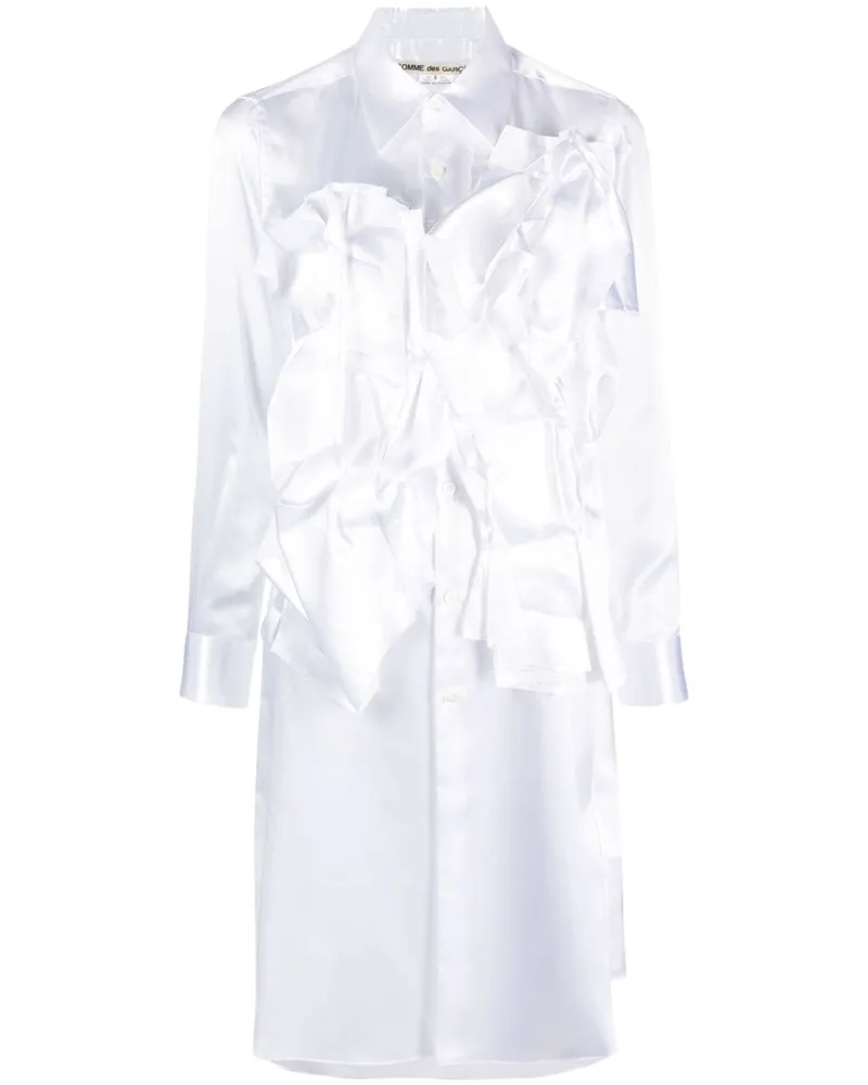 Comme des Garçons Hemdkleid mit gerüschten Details - Weiß Weiß