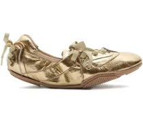 Sneakers mit Schnürung - Gold