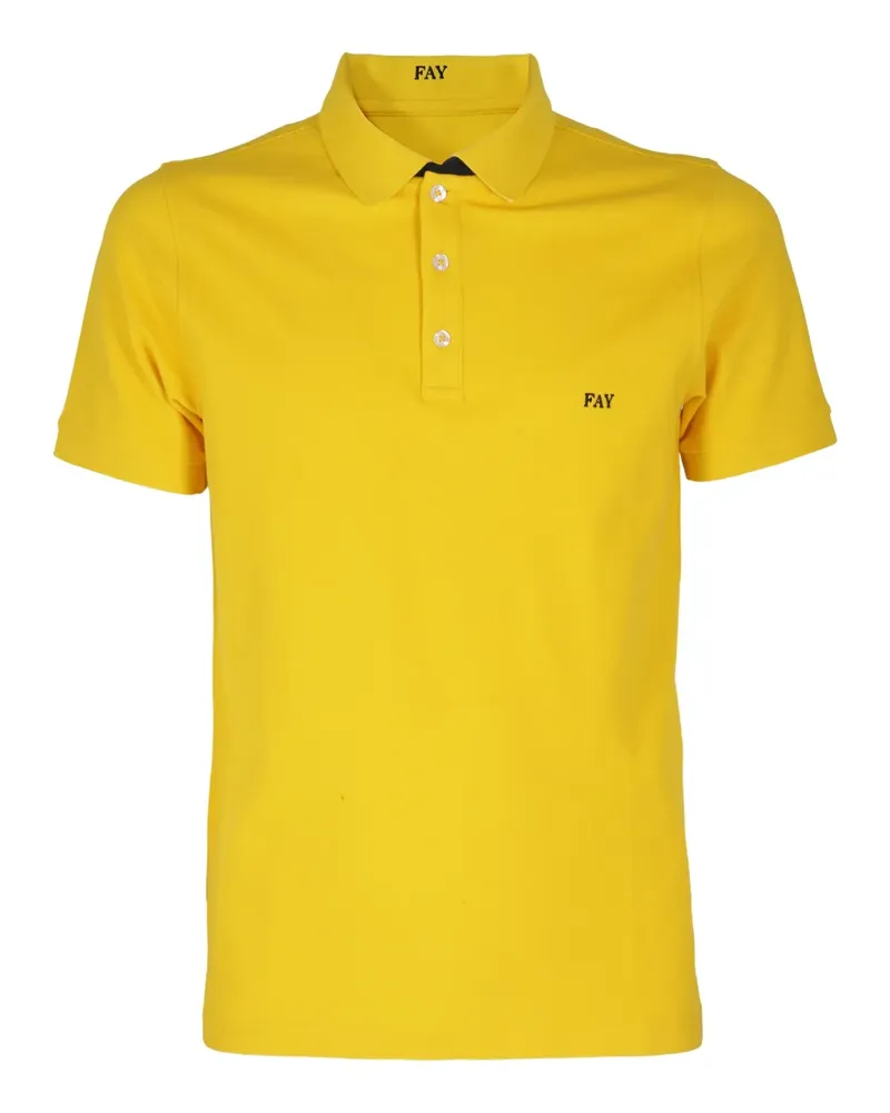 Fay Klassisches Poloshirt - Gelb Gelb