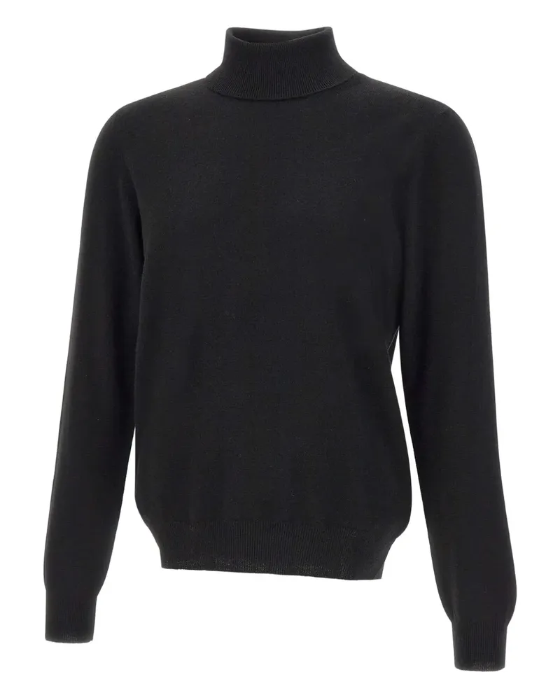 Gran Sasso Gerippter Rollkragenpullover - Schwarz Schwarz
