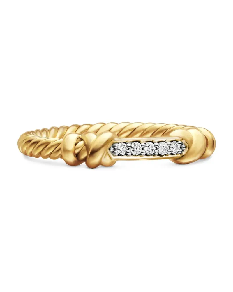 David Yurman 18kt Petite Helena Wrap Gelbgoldring mit Diamant 4mm Gold
