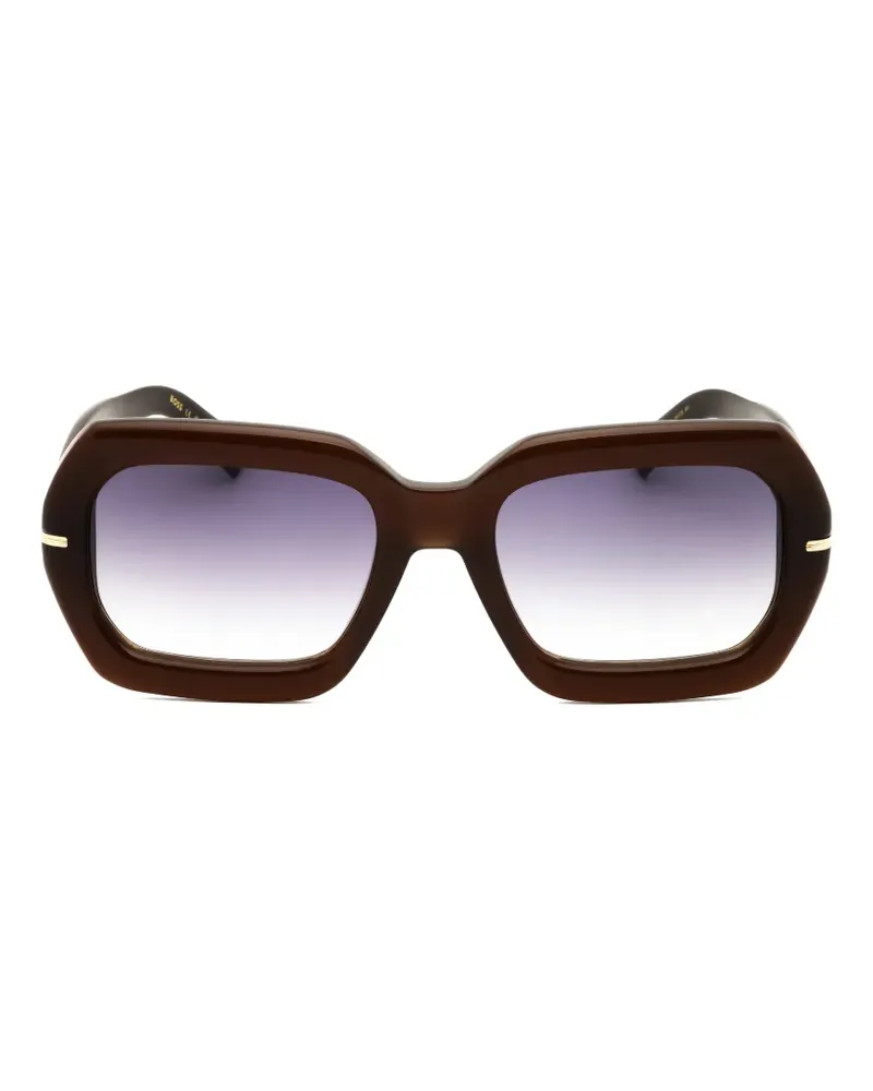 HUGO BOSS oversized geometric-frame sunglasses - Braun Braun