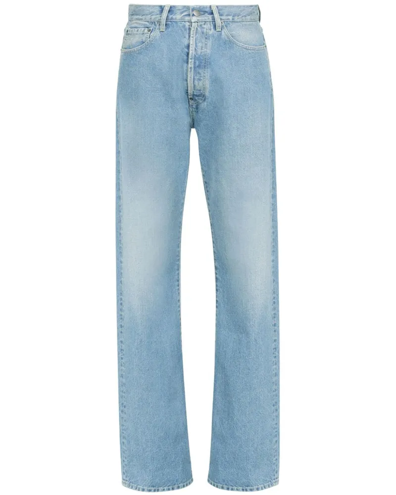 Maison Margiela Straight-Leg-Jeans mit Umschlag Blau